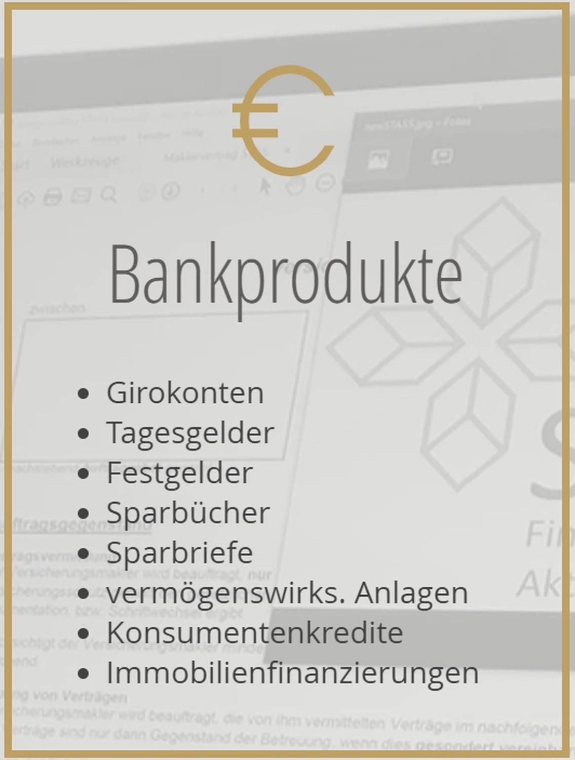 Bild von Bankprodukte